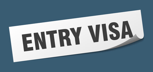 entry visa sticker. entry visa square isolated sign. entry visa label