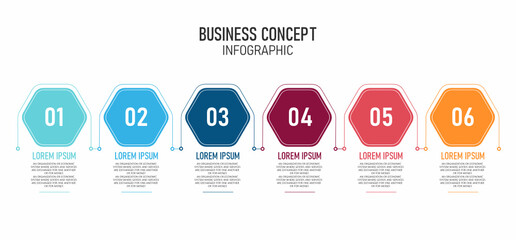 An illustration for process, presentations, layout, banner,info graph with 6 steps or layers.  
