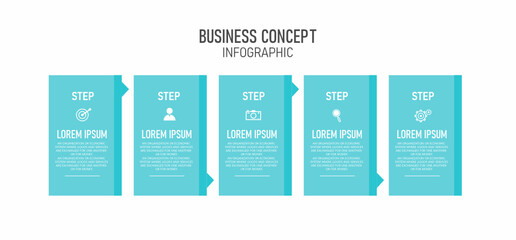An illustration for process, presentations, layout, banner,info graph with 5 steps or layers. 