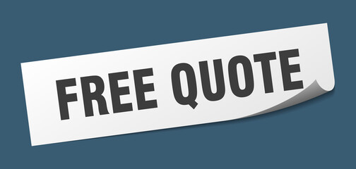 free quote sticker. free quote square isolated sign. free quote label