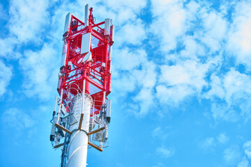 cell tower against the sky color nature