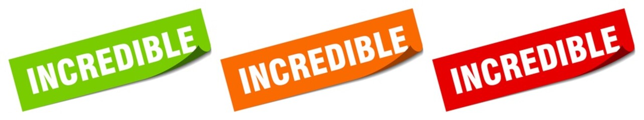 incredible sticker. incredible square isolated sign. incredible label