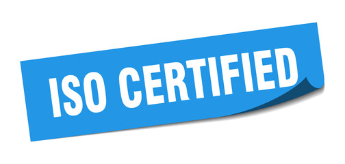 iso certified sticker. iso certified square isolated sign. iso certified label