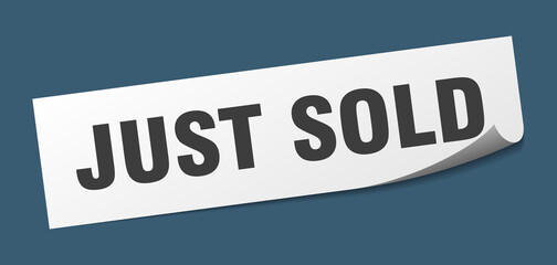 just sold sticker. just sold square isolated sign. just sold label