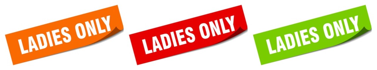 ladies only sticker. ladies only square isolated sign. ladies only label