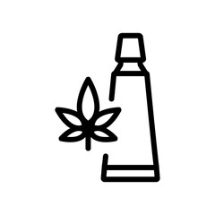cannabis cream tube icon vector. cannabis cream tube sign. isolated contour symbol illustration
