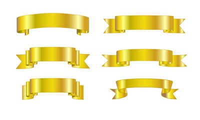 金色のバナー（立体）のセット