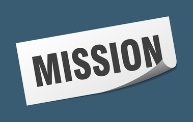 mission sticker. mission square isolated sign. mission label