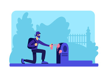 Vandalism flat color vector illustration