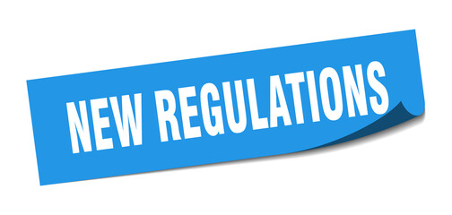 new regulations sticker. new regulations square isolated sign. new regulations label