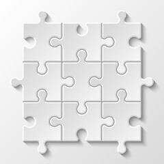 Obraz premium Puzzle piece business presentation. Circle infograph. Step process diagram. Section compare banner.