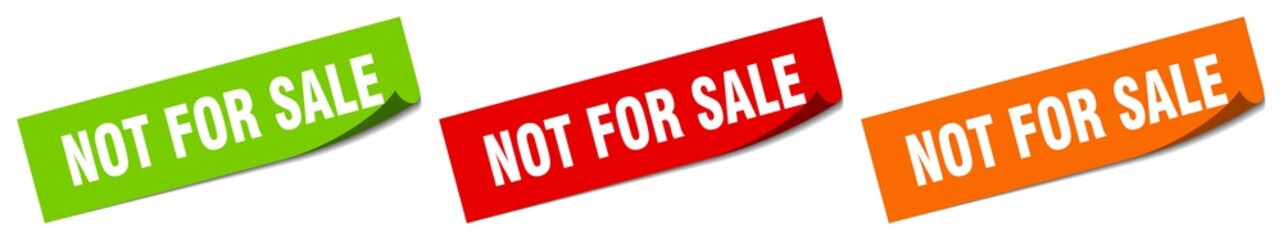 not for sale sticker. not for sale square isolated sign. not for sale label
