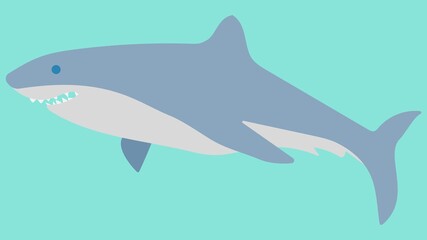 Image of a shark on a blue background. Vector image, eps 10