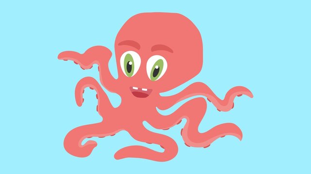 Image of an octopus on a blue background. Vector image, eps 10