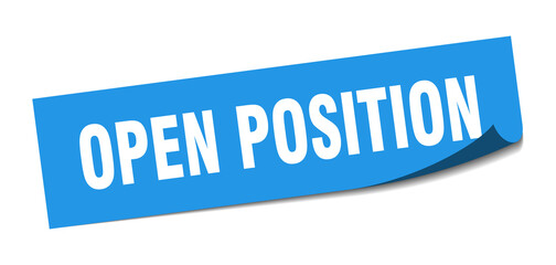 open position sticker. open position square isolated sign. open position label