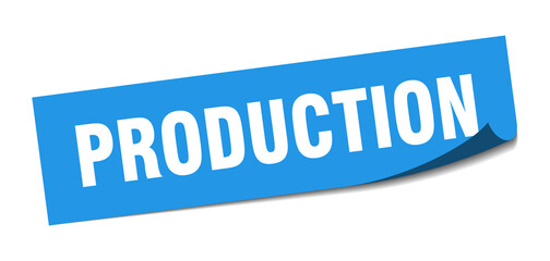 production sticker. production square isolated sign. production label