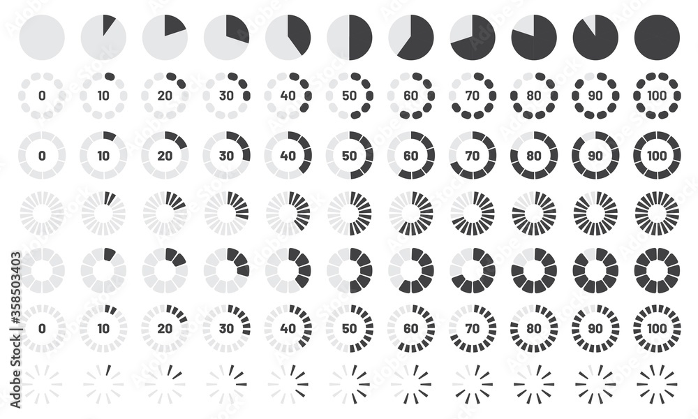 Poster circle loaders vector collection. indicator loading for web design and application ui