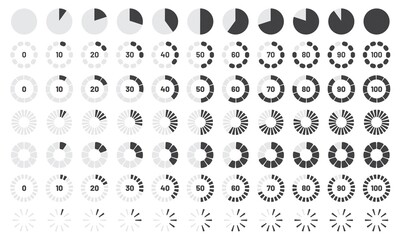 Circle loaders vector collection. Indicator loading for web design and application UI