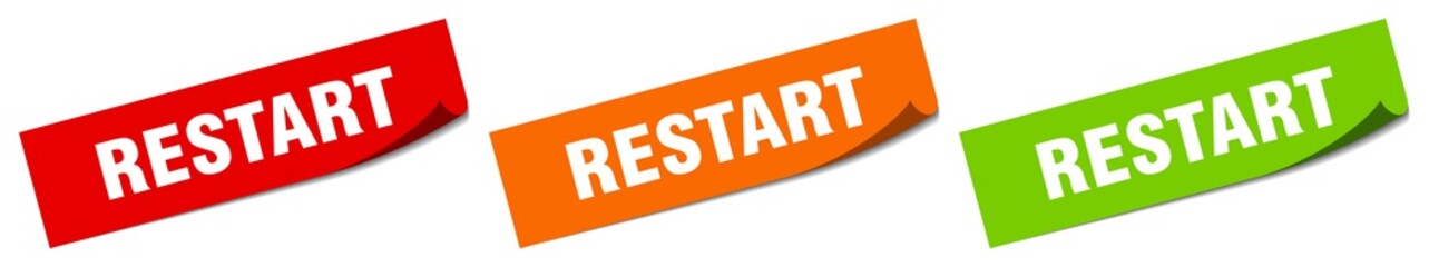restart sticker. restart square isolated sign. restart label