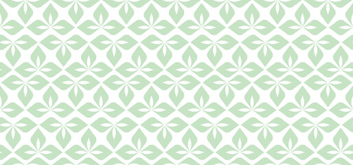 Seamless leaves pattern. Horizontal plant green leaf ornament. For labels, packaging or fabric. vector isolated