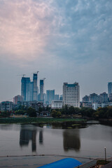 Yellow Crane Tower from the city of Wuhan China 