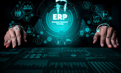 Enterprise Resource Management ERP software system for business resources plan