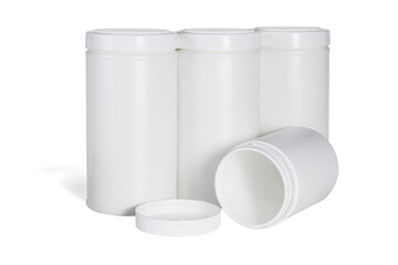 Four White Plastic Containers