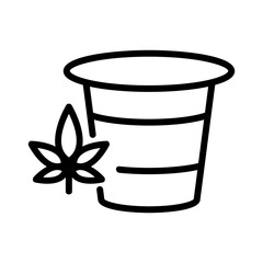 cannabis drink cup icon vector. cannabis drink cup sign. isolated contour symbol illustration