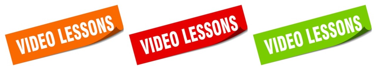 video lessons sticker. video lessons square isolated sign. video lessons label