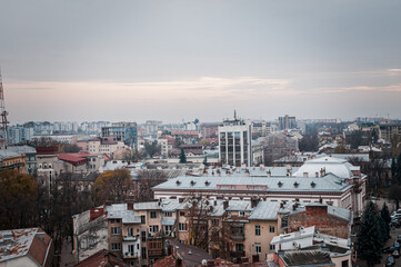 Obraz premium View of the city of Ivano Frankivsk. Panorama of the city