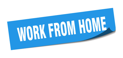 work from home sticker. work from home square isolated sign. work from home label