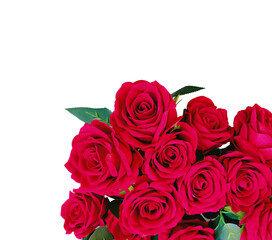 red rose bouquet isolated on white background