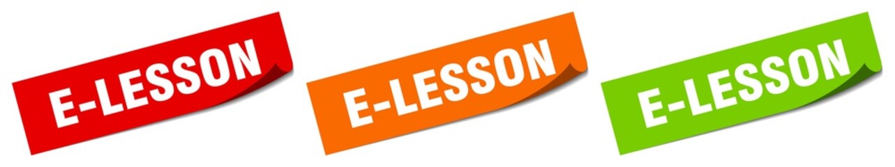 e-lesson sticker. e-lesson square isolated sign. e-lesson label