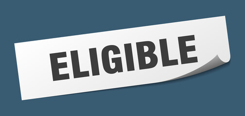 eligible sticker. eligible square isolated sign. eligible label
