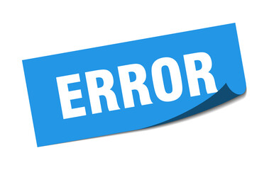 error sticker. error square isolated sign. error label