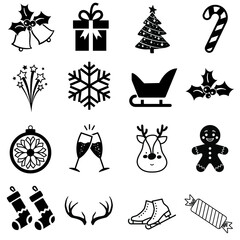 Christmas icon vector Set, new Year illustration sign collection. decoration logo isolated on white background.