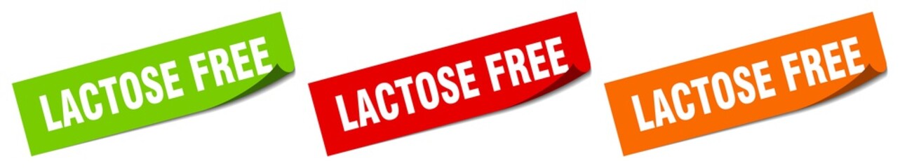 lactose free sticker. lactose free square isolated sign. lactose free label