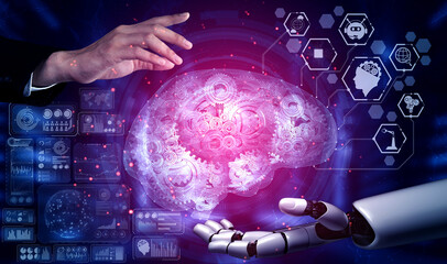 Future artificial intelligence robot and cyborg.