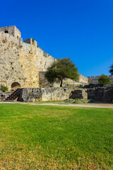 Fototapeta na wymiar Greece, the fortress of the island of Rhodes. The residence of the master of chivalry (fortress)