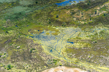It's Beautiful aerial view of the Okavango Delta (Okavango Grassland), One of the Seven Natural Wonders of Africa, Botswana