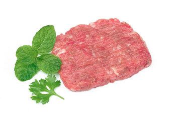 Minced meat isolated on white background.