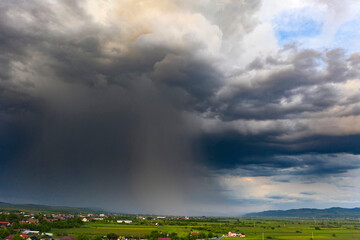 Summer storm over the fields.