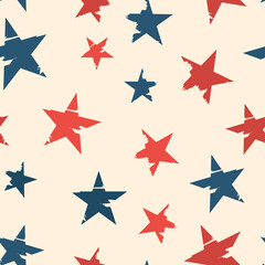 Seamless pattern with stripes and stars