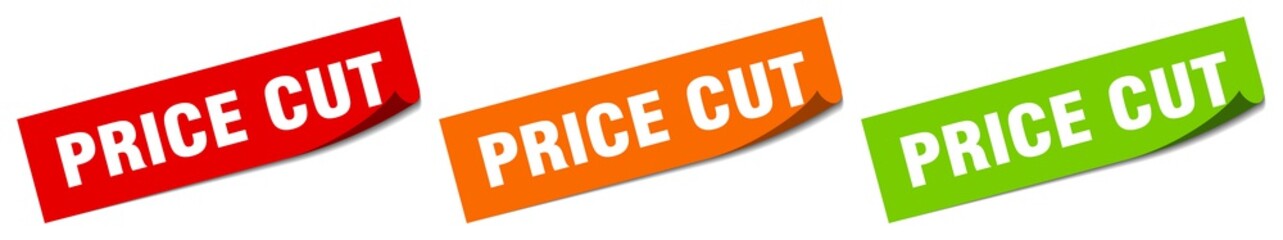 price cut sticker. price cut square isolated sign. price cut label