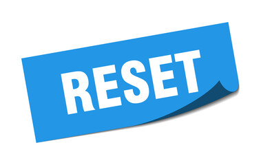 reset sticker. reset square isolated sign. reset label