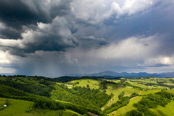 Fototapeta premium Summer storm over the fields.