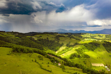 Obraz premium Summer storm over the fields.