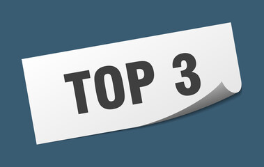 top 3 sticker. top 3 square isolated sign. top 3 label