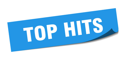 top hits sticker. top hits square isolated sign. top hits label