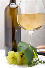 White wine concept on marble floor